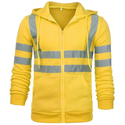 Men Women Workwear High Visibility Work Jacket Coat Reflective Safety Sweatshirt Hooded Coat Wrok Clothing Warm Winter Jackets