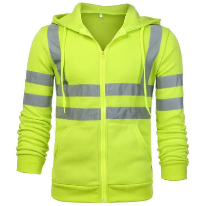 Men Women Workwear High Visibility Work Jacket Coat Reflective Safety Sweatshirt Hooded Coat Wrok Clothing Warm Winter Jackets