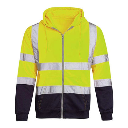 Men Women Workwear High Visibility Work Jacket Coat Reflective Safety Sweatshirt Hooded Coat Wrok Clothing Warm Winter Jackets