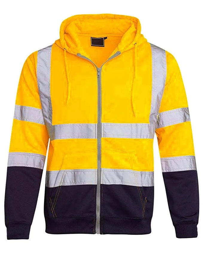 Men Women Workwear High Visibility Work Jacket Coat Reflective Safety Sweatshirt Hooded Coat Wrok Clothing Warm Winter Jackets