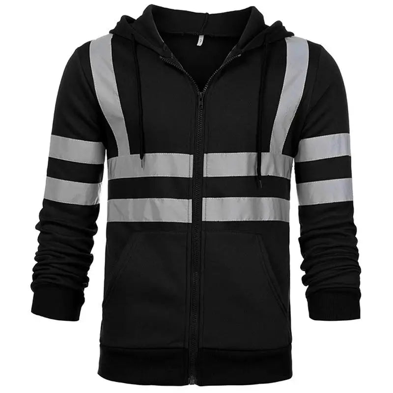 Men Women Workwear High Visibility Work Jacket Coat Reflective Safety Sweatshirt Hooded Coat Wrok Clothing Warm Winter Jackets